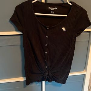 ABERCROMBIE kids blue button henley